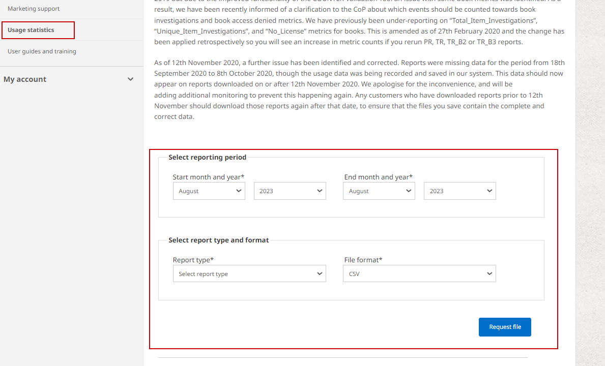 How do I access usage data for my organisation on Cambridge Core 1.png
